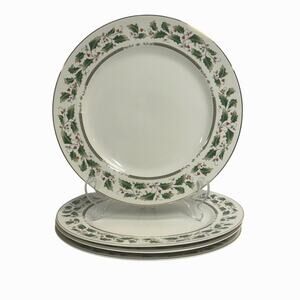 Royal Limited Japan 'Holly Holiday' Dinner Plates-Elegant and Rare-Set of 4